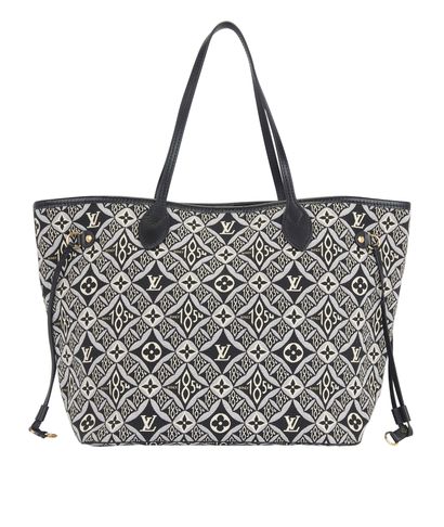 Neverfull MM Since 1854, &pound;1,350, Handbags, Black/Blue, Canvas, Front view